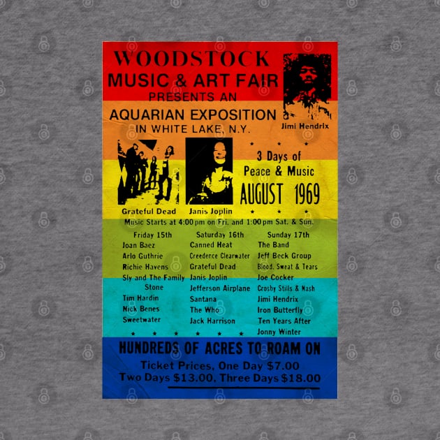 Woodstock 1969 Rainbow Poster by Angel arts